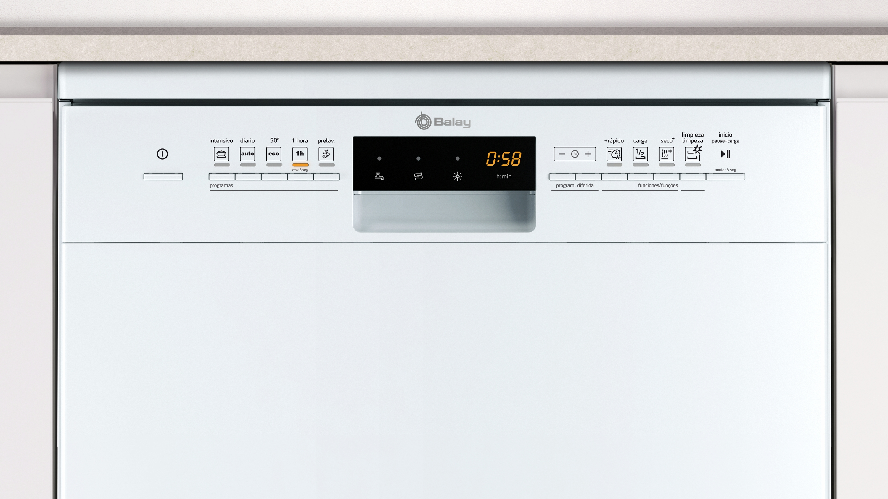 Lavavajillas - Balay 3VS707BA, 2400 W, 50; 60 Hz, A++, Blanco