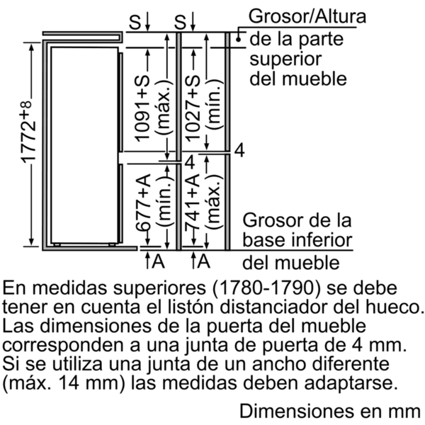 Frigorífico combi - Balay 3KIB1820, Integrable, LED, 275L, 177cm, Blanco