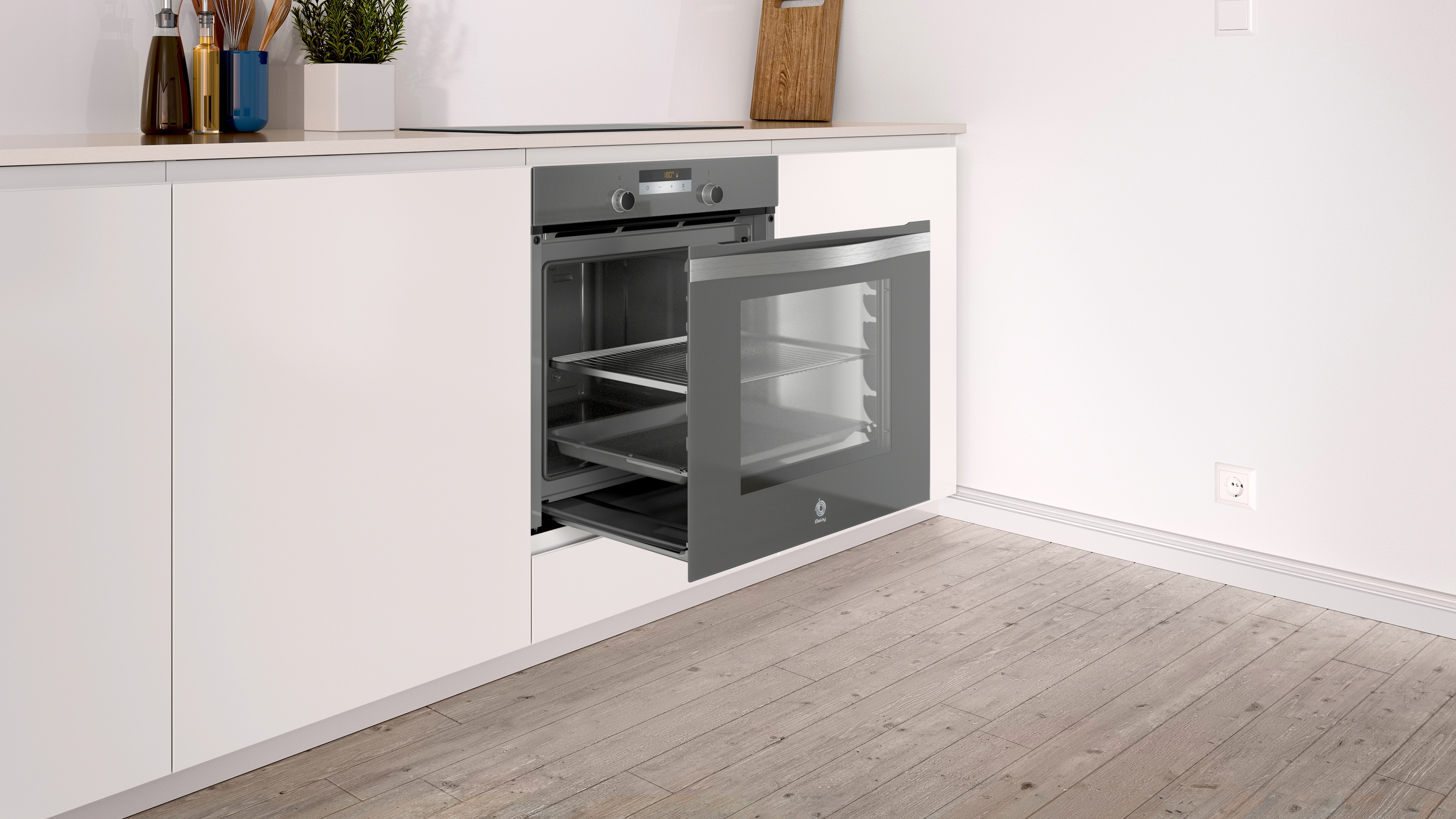 Horno - Balay 3HB584CA0, Multifunción, Pirolítico, 71 L, 3600 W, Gris