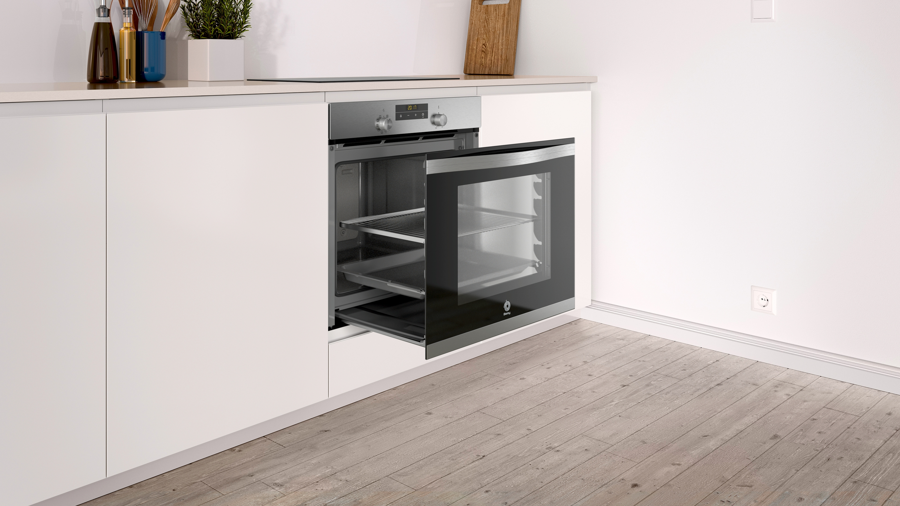 Horno multifunción - Balay 3HB433CX0, 60 cm, 71 L, 7 funciones, Aqualisis, Mandos ocultables