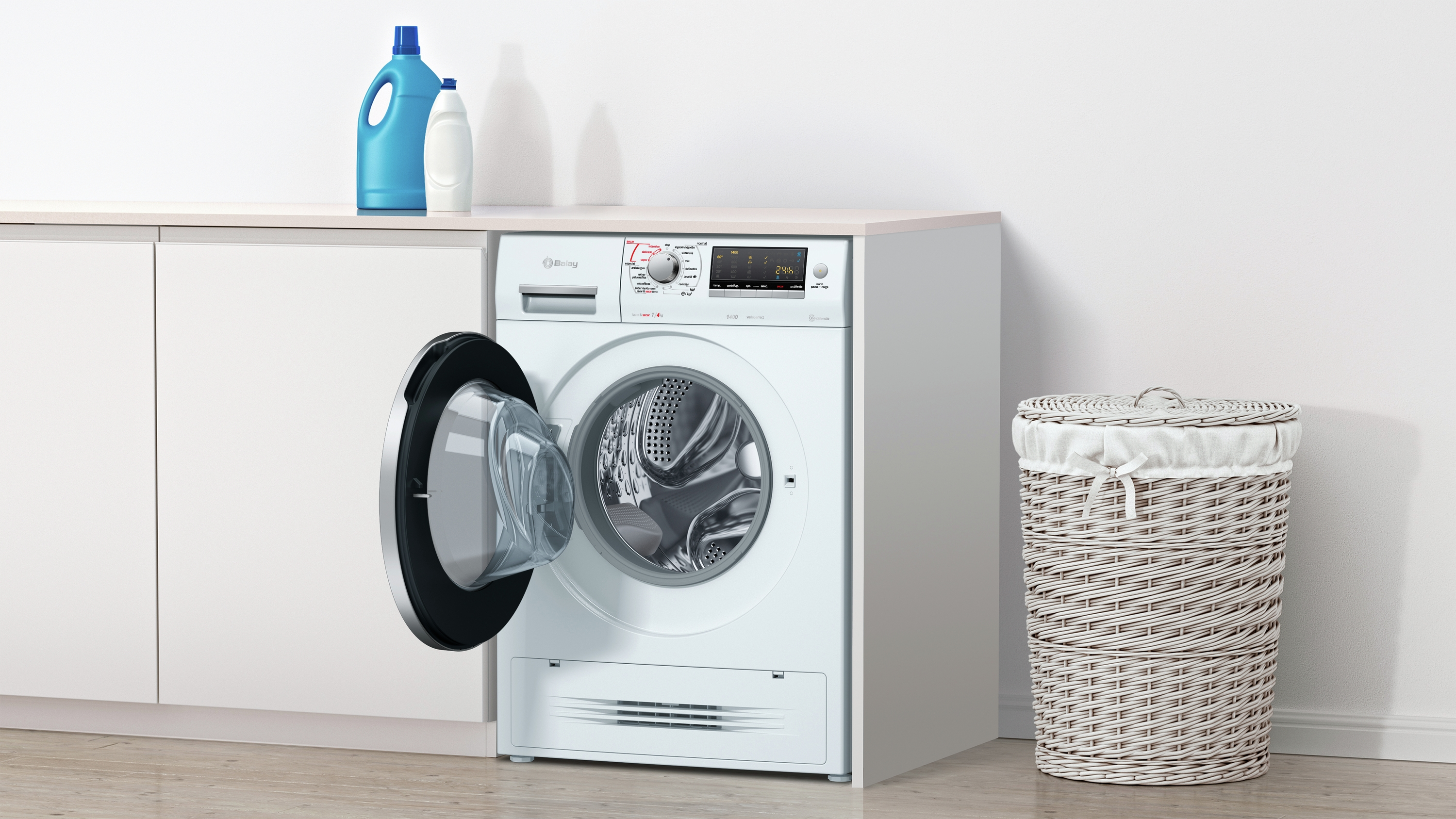 Lavadora secadora - Balay 3TW976BA, 7 Kg / 4 Kg, 1400 rpm, 74 dB, Blanco