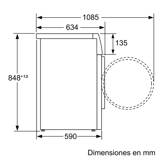 Lavadora secadora - Balay 3TW976BA, 7 Kg / 4 Kg, 1400 rpm, 74 dB, Blanco