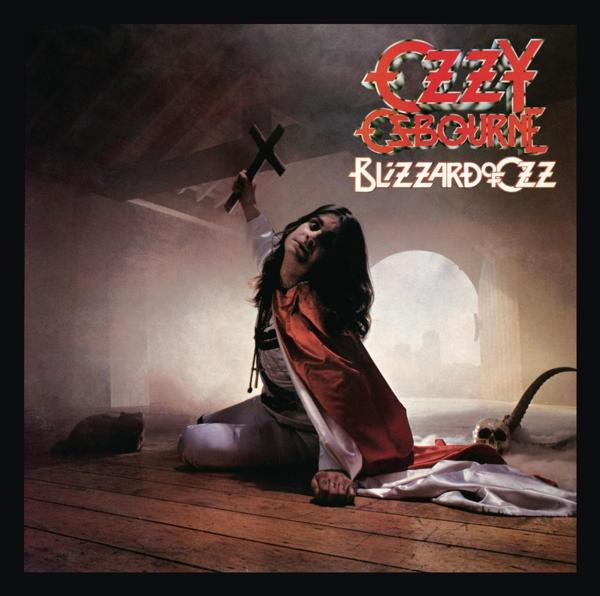 Albumcover. Ozzy Osbourne kniet, hält ein Kreuz, mit dunklem Hintergrund und Text.