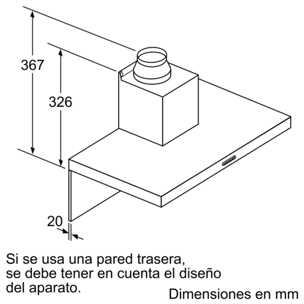 Campana decorativa - Balay 3BC097GBC, Decorativa, 710 m³/h, 65 dB, 90 cm, Blanco