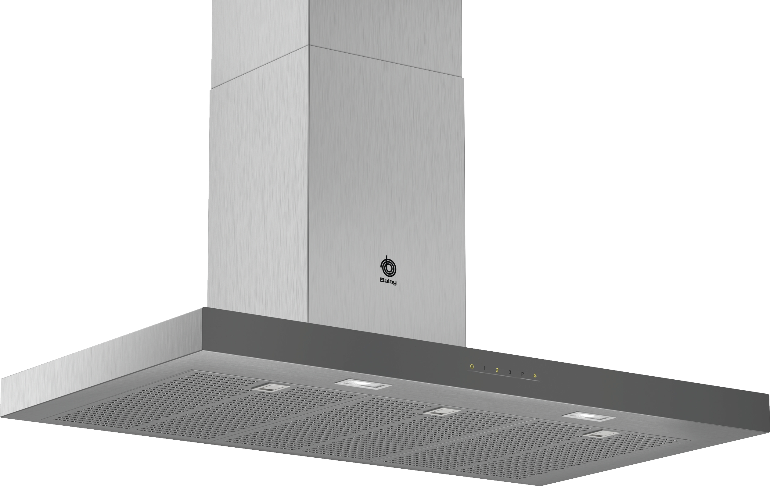 Campana decorativa - Balay 3BC097GGC, Decorativa, 710 m³/h, 65 dB, 90 cm, B, Inox