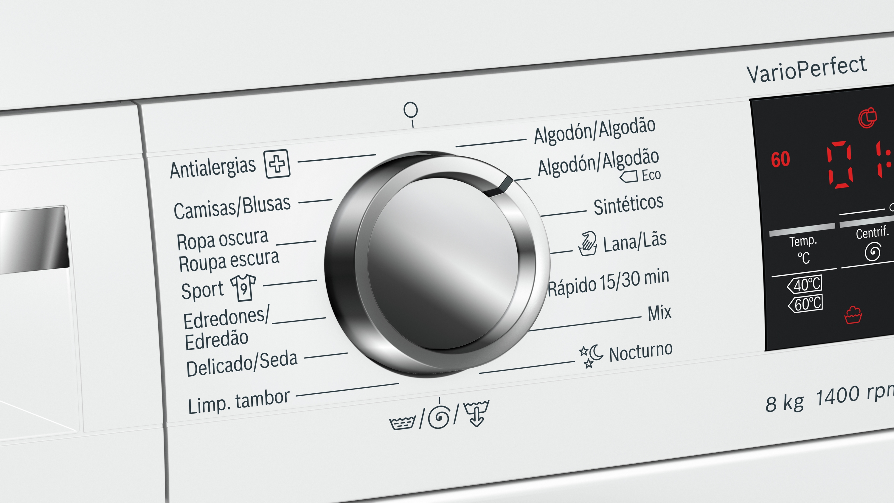 Lavadora carga frontal - Bosch WUQ28468ES, 8Kg, 1400 rpm, LED, Clase A+++, Blanco