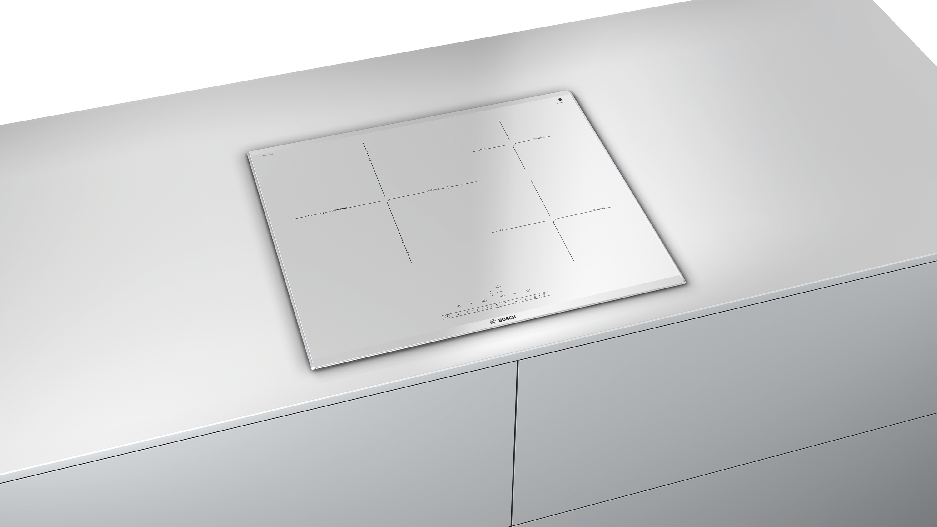 Encimera - Bosch PID672FC1E, Eléctrica, Inducción, 3 zonas, 32 cm, Blanco