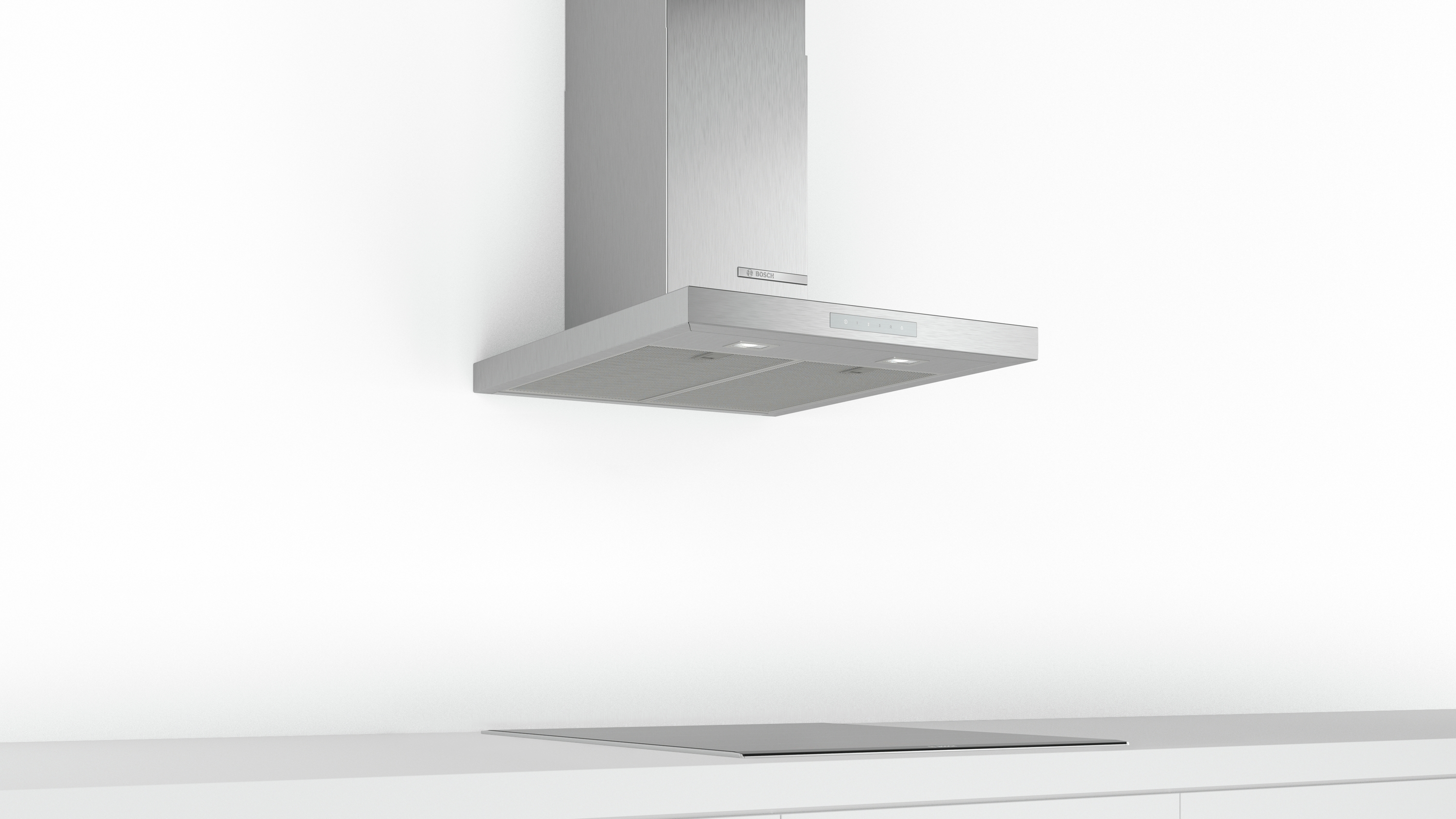 Campana - Bosch DWB67CM50, Decorativa, 671 m³/h, 4 velocidades, 60 cm, A, Inox