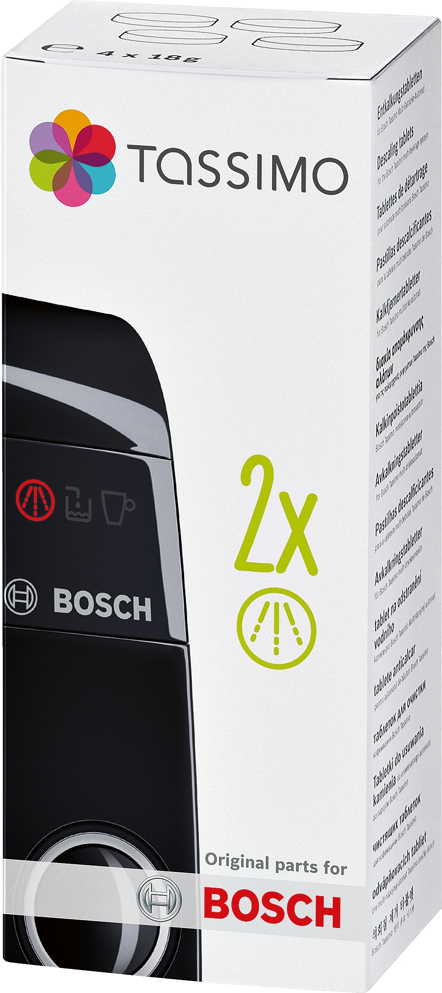 Pastillas descalcificantes - Bosch TCZ6004, 4 unidades, Para cafeteras Tassimo