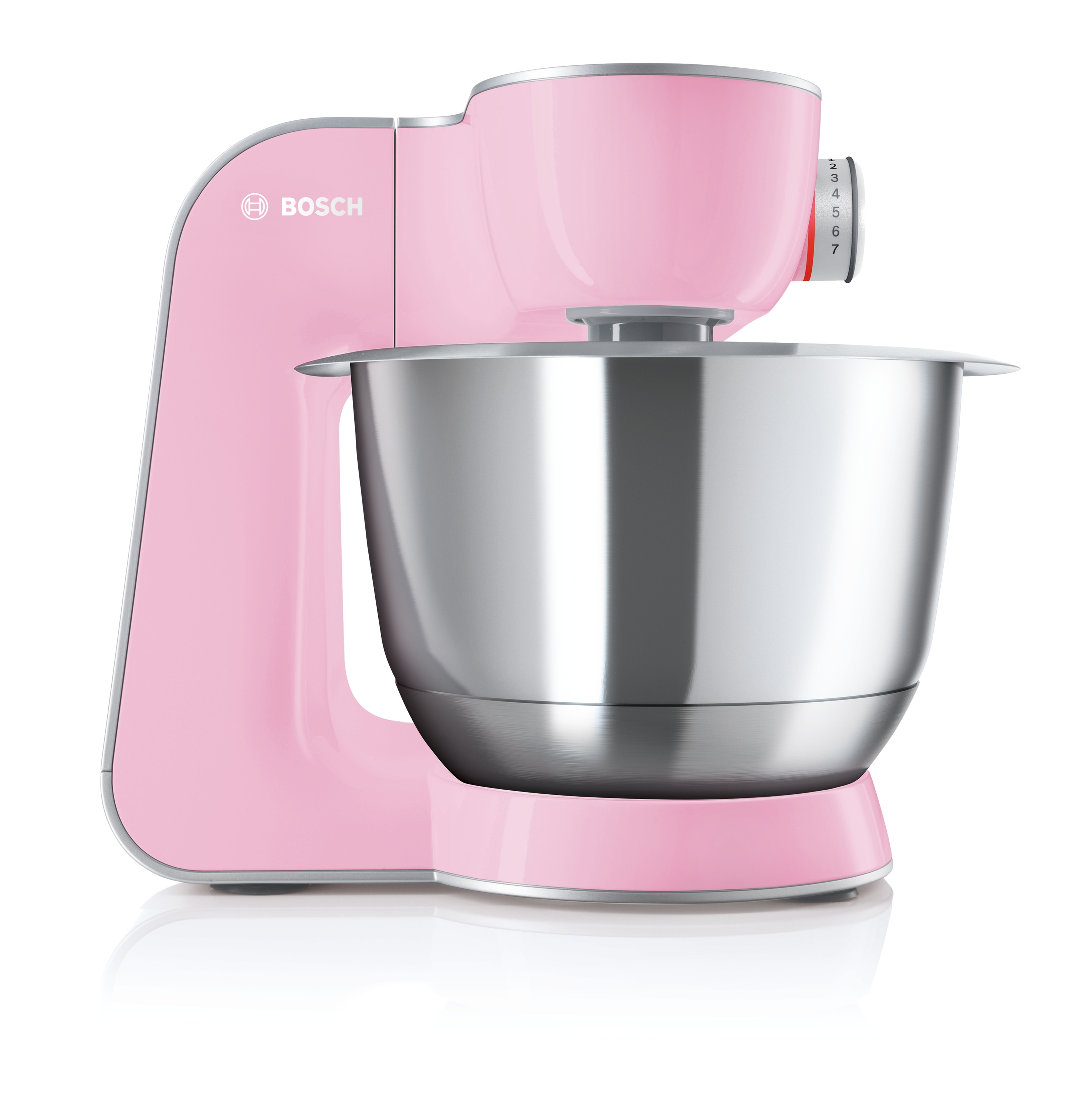 Robot de cocina - Bosch MUM58K20, 1000W de potencia, múltiples accesorios, Rosa
