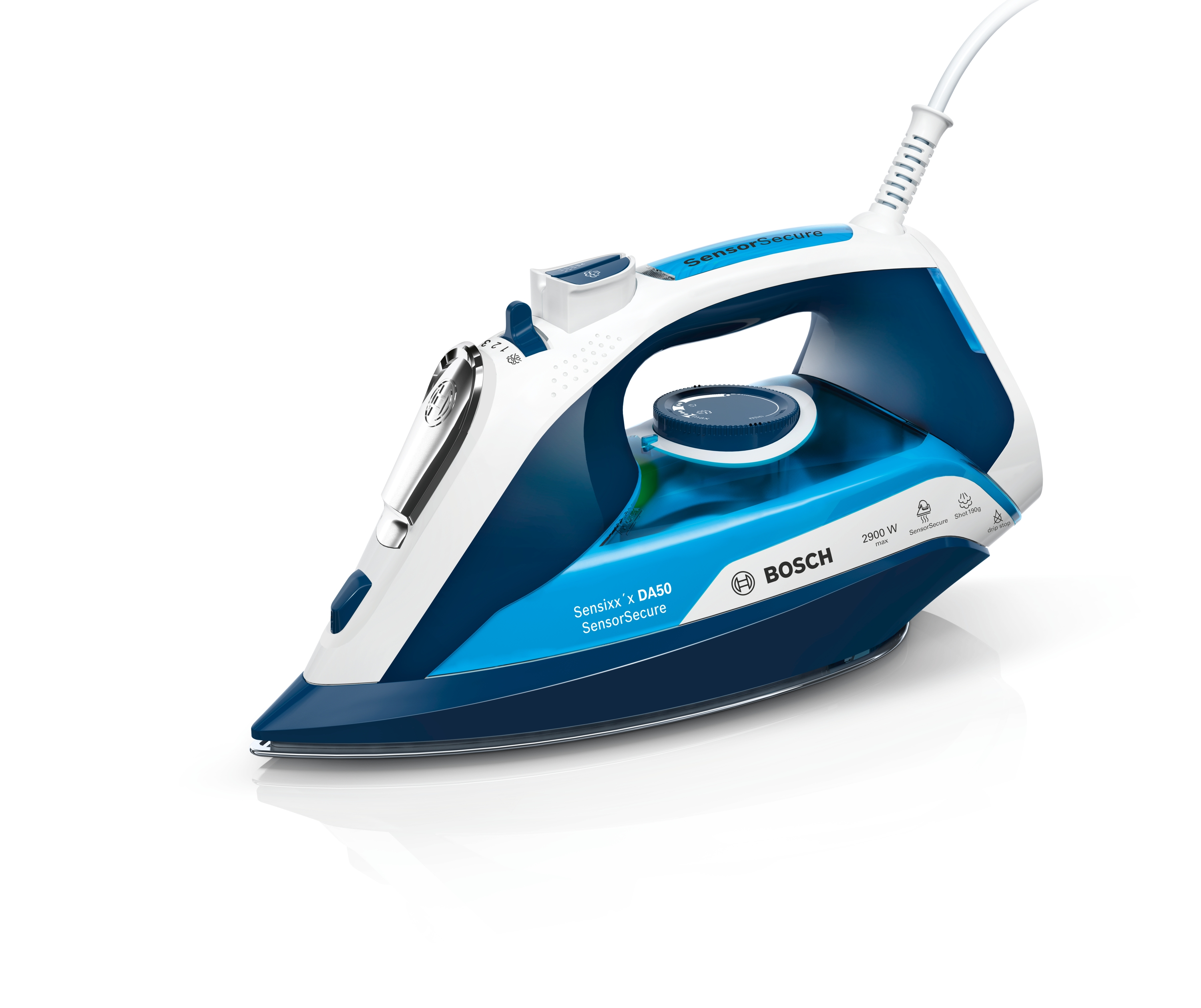 Plancha de Vapor - Bosch TDA 5029210 Potencia 2900W, Base Ceranium Glissée, Vapor constante: 45