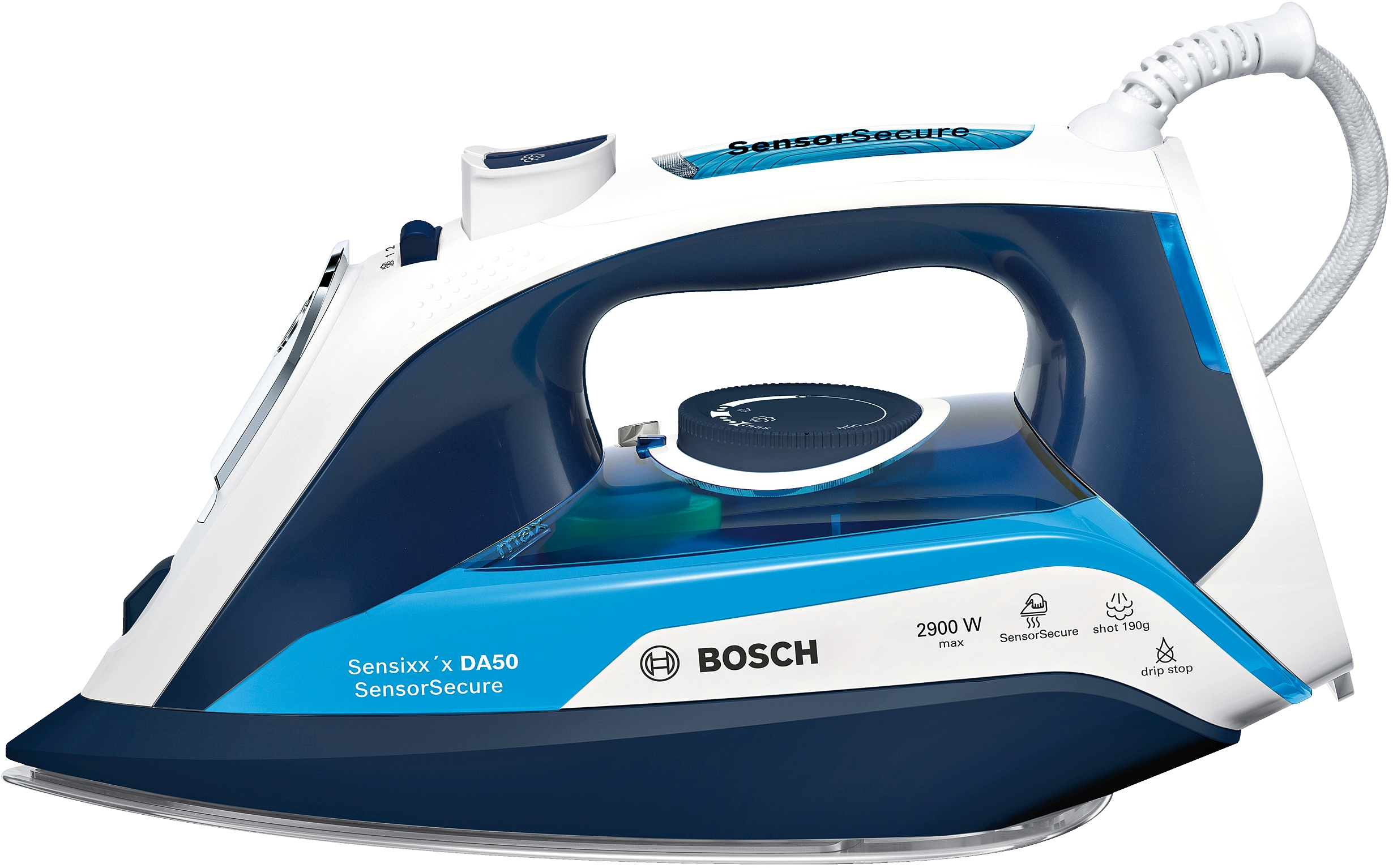 Plancha de Vapor - Bosch TDA 5029210 Potencia 2900W, Base Ceranium Glissée, Vapor constante: 45