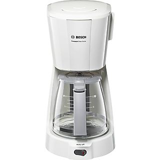 Cafetera de goteo - Bosch TKA3A031, Potencia 1100W, Capacidad para 10 tazas, Válvula antigoteo, Blanco