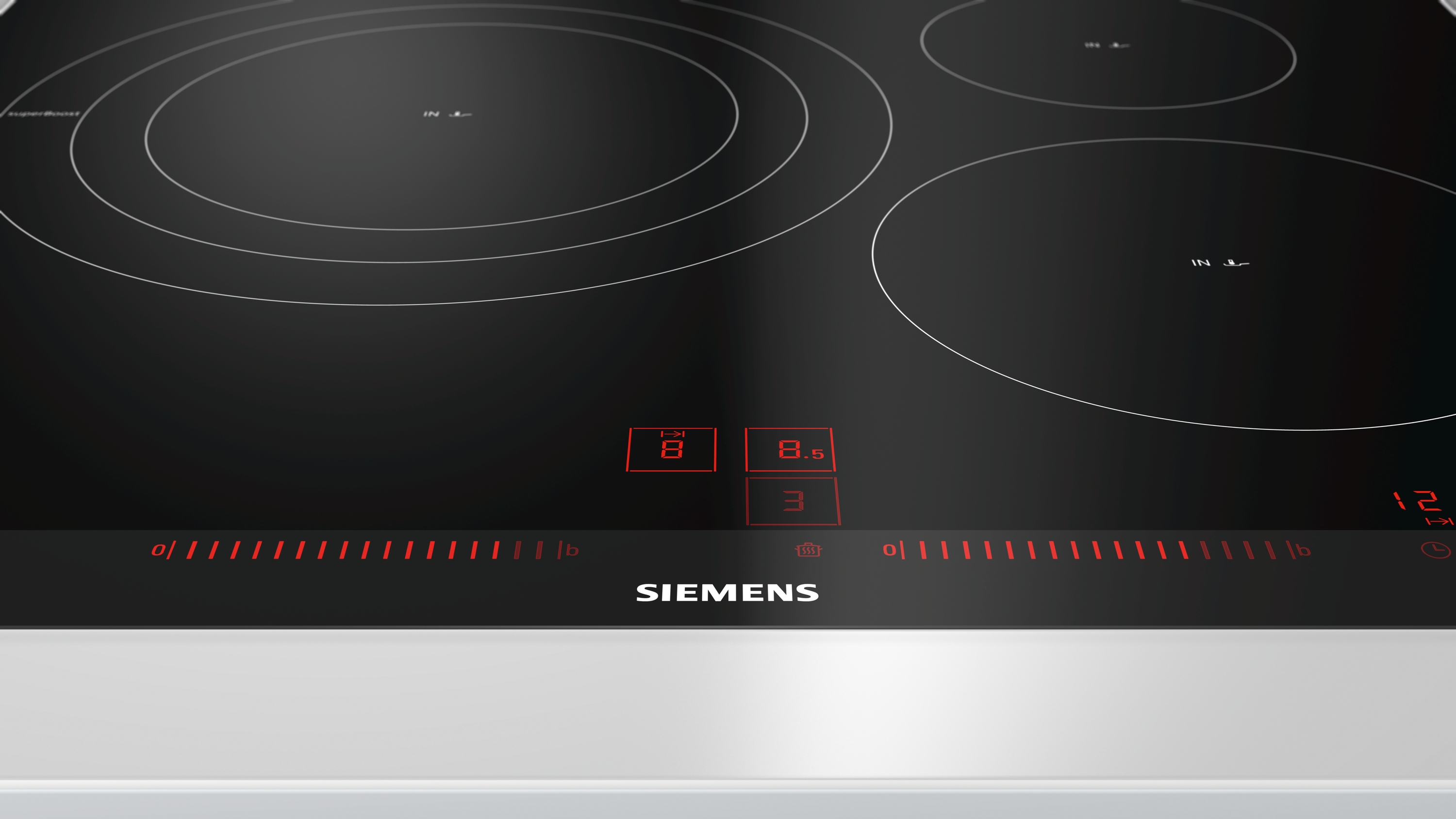 Encimera - Siemens EH675LDC1E, Eléctrica, Inducción, 3 zonas, 32 cm, Negro