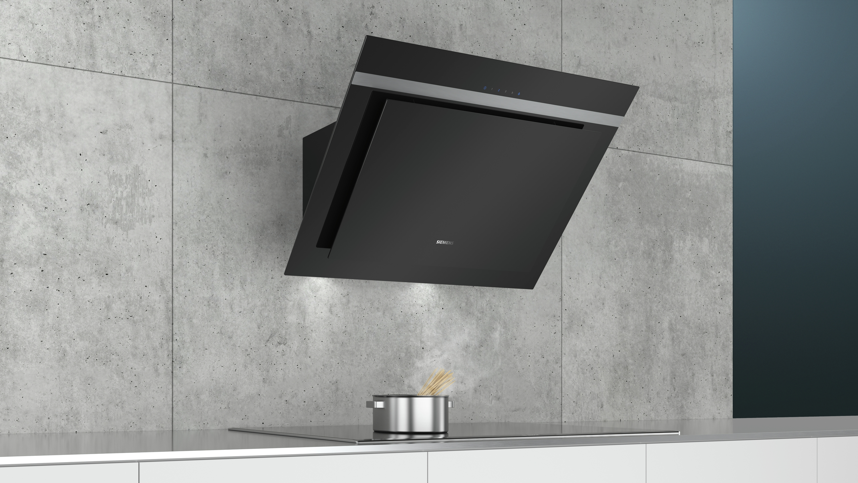 Campana decorativa - Siemens LC87KHM60, Decorativa, 4 velocidades, 260 W, 680 m³/h, 65 dB, Negro