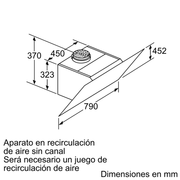Campana decorativa - Siemens LC87KHM60, Decorativa, 4 velocidades, 260 W, 680 m³/h, 65 dB, Negro