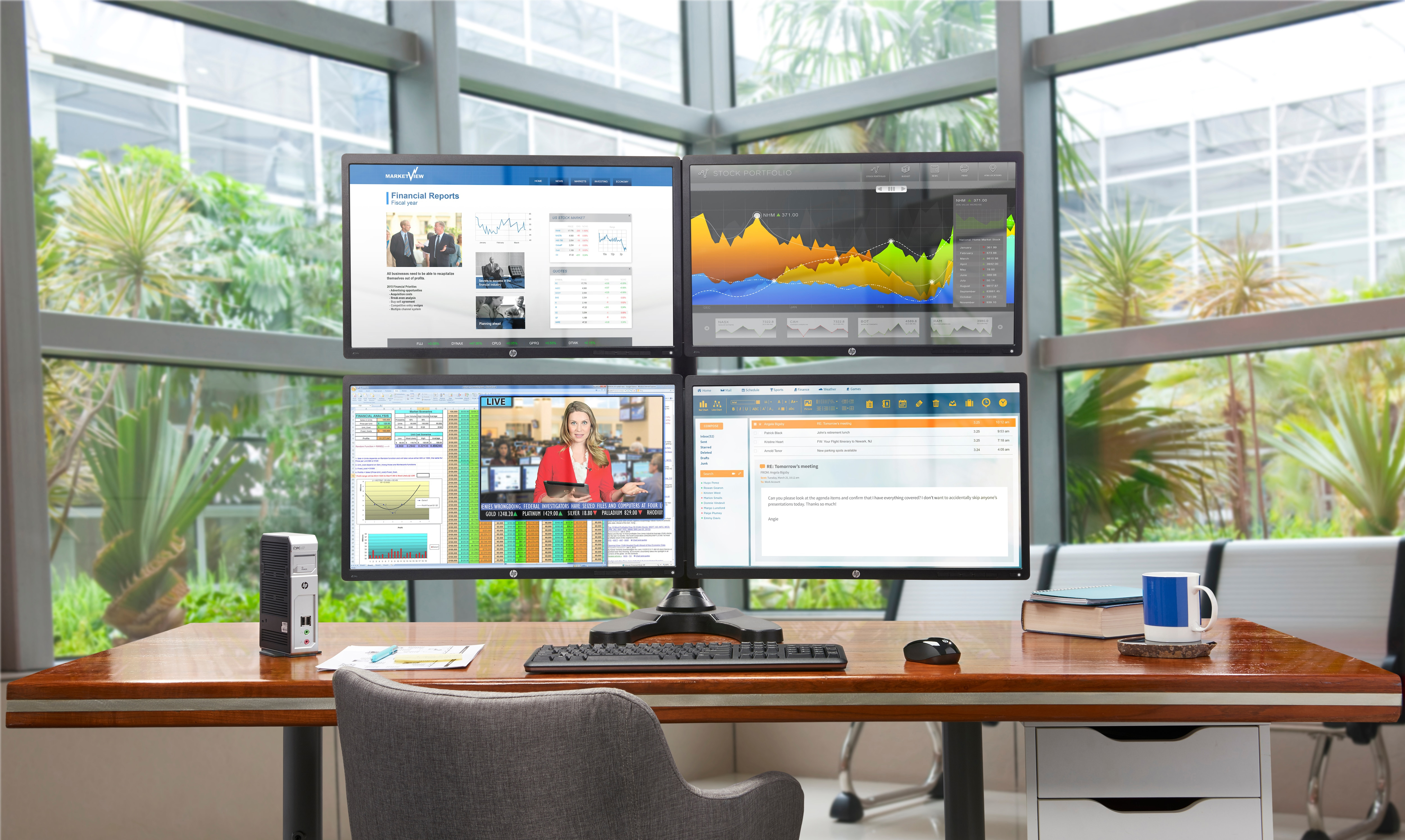 HP - B2B t310 Quad-Display Zero Client TERA2140 - 0,5 GB - 32 MB