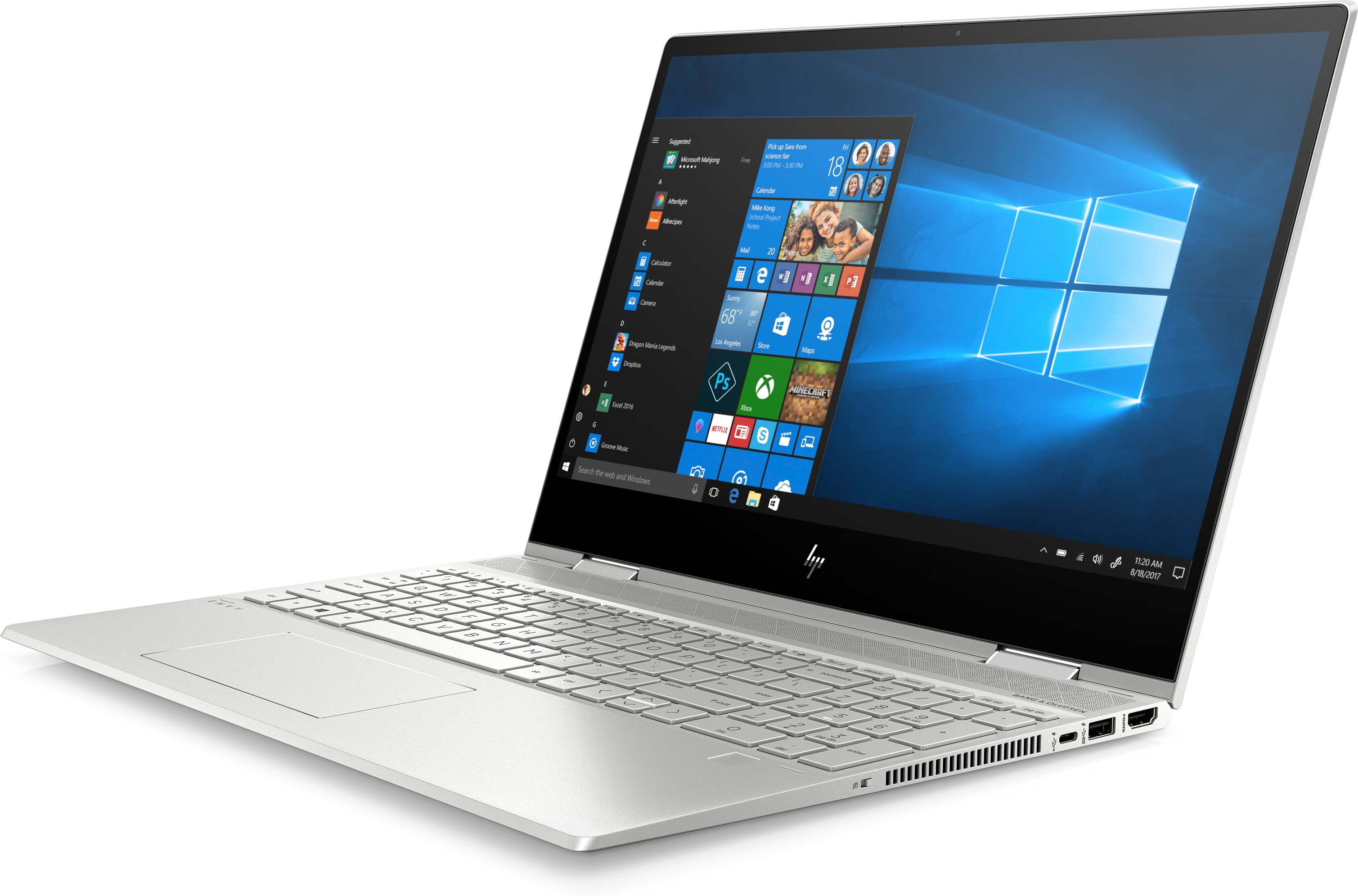 HP 7WE20EA Envy x360 15-dr1004nt 15.6" i7-10510U 8GB Ram 512SSD MX250-4GB FHD Win 10 İkisi Bir Arada Laptop Gümüş