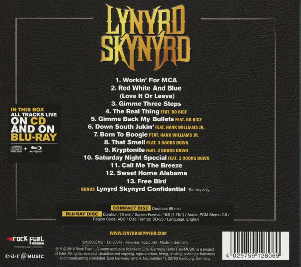 CD- und Blu-ray-Disc-Hülle mit Albumcover und Titelliste.