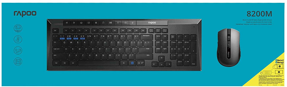 RAPOO Clavier sans fil + Souris sans fil 8200M Noir (19442)