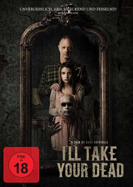 Filmposter: Mann und Frau in einem Spiegelrahmen. Titel: I'll Take Your Dead. Roter FSK 18 Stempel.