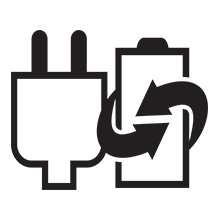 Ein Stecker mit einem Recyclingsymbol.