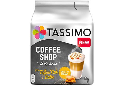 TASSIMO Kaffeekapsel Coffee Shop Toffee Nut Latte (8 Stk., Kompatibles System: Tassimo)