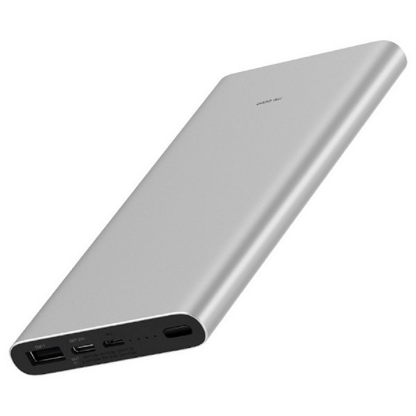 Powerbank - Xiaomi Mi Power Bank 3, Para smartphone o tablet, 10000 mAh, USB-A, USB-C, MicroUSB, Plata