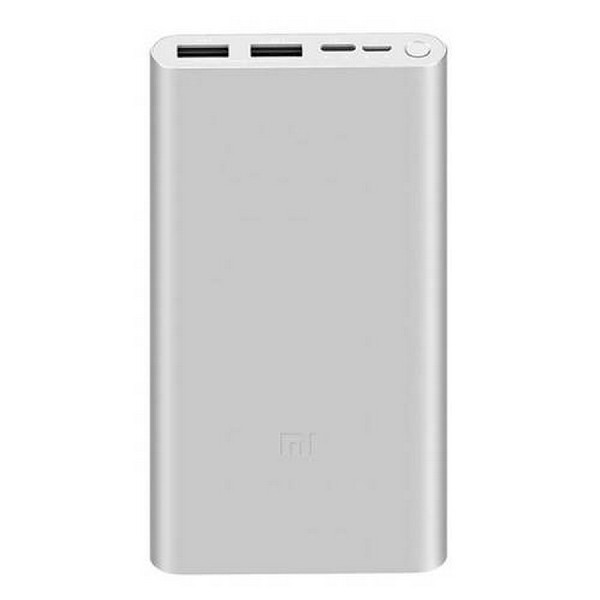 Powerbank - Xiaomi Mi Power Bank 3, Para smartphone o tablet, 10000 mAh, USB-A, USB-C, MicroUSB, Plata