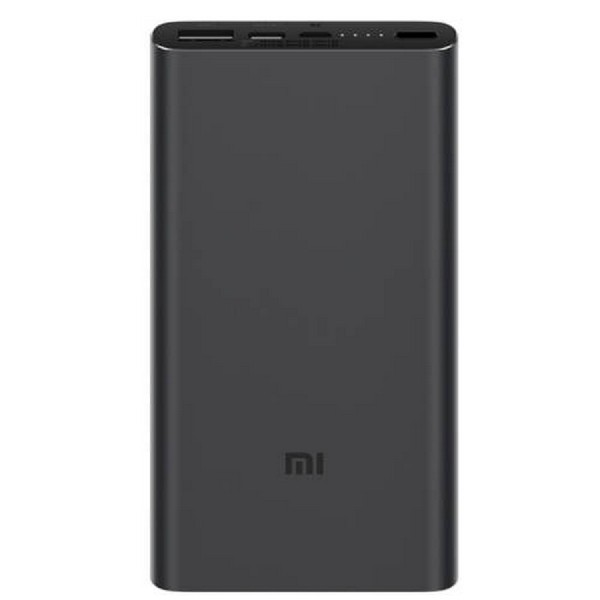 Powerbank - Xiaomi Mi Power Bank 3, Para smartphone o tablet, 10000 mAh, USB-A, USB-C, MicroUSB, Negro