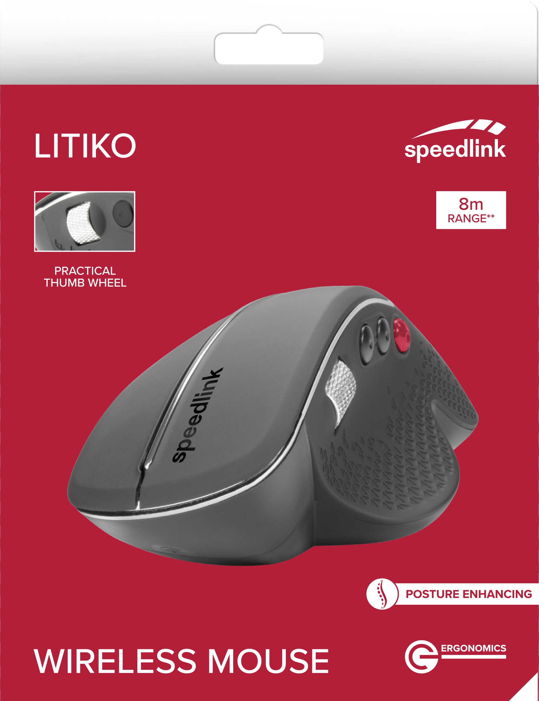 SPEEDLINK LITIKO Ergonomic Mouse Maus, Schwarz