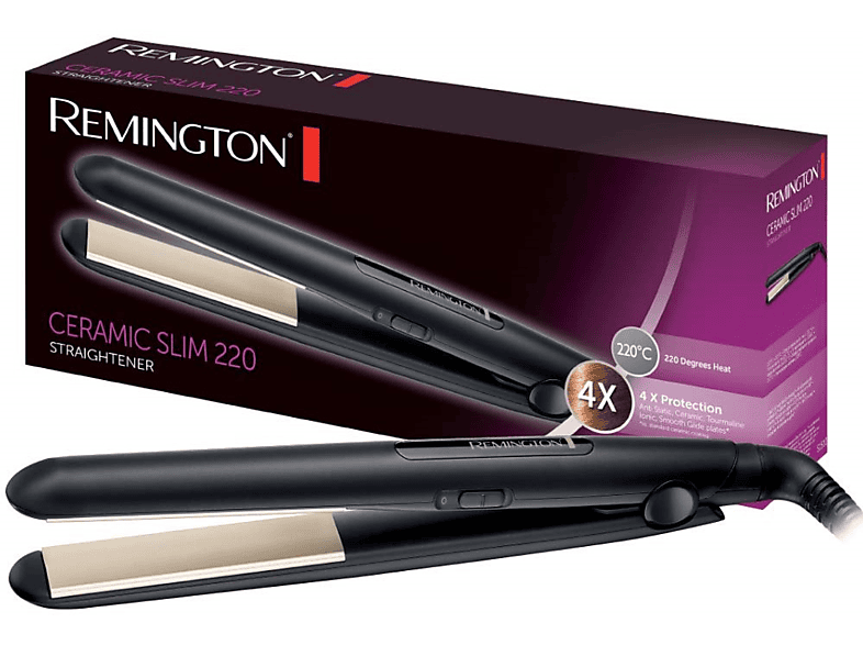 Remington S1510 Ceramic Slim 220 Haarglätter (Temperaturstufen: 2, Schwarz)
