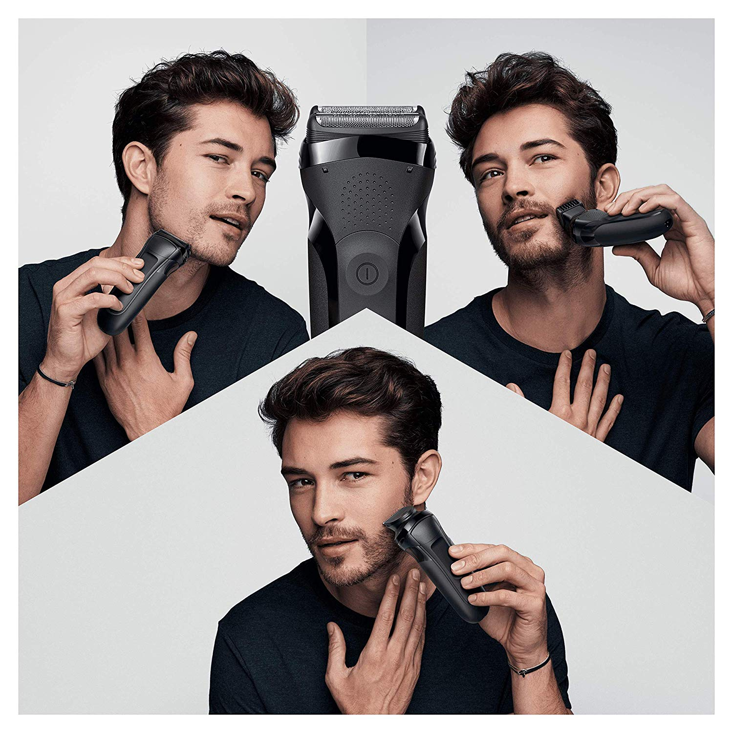 BRAUN 300 BT SERIES 3 SHAVE & STYLE SCHWARZ Rasierer (Schwarz, 3-fach Schersystem mit Mitteltrimmer)