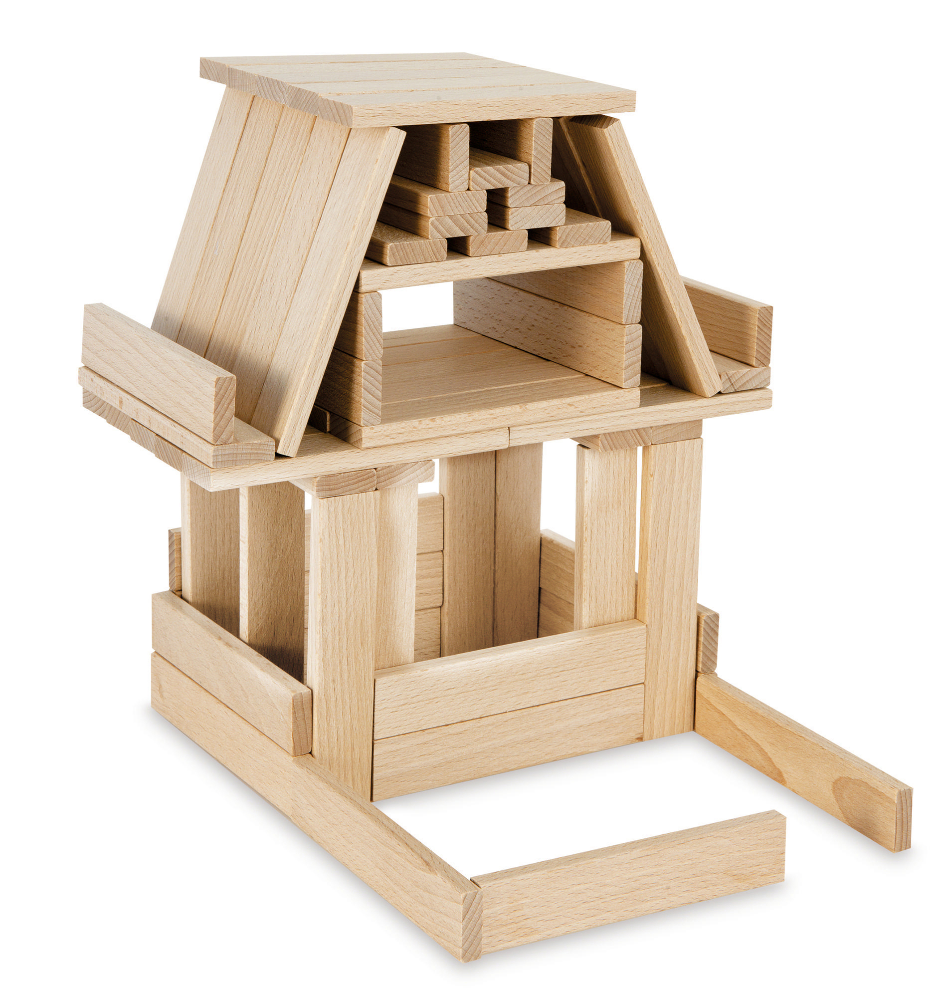 EICHHORN Holzbaukasten Holzbausteine Naturfarben