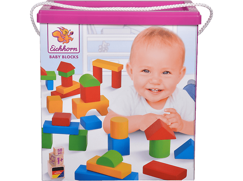 EICHHORN Bunte Holzbausteine Baby Primärfarben Kinderspielzeug