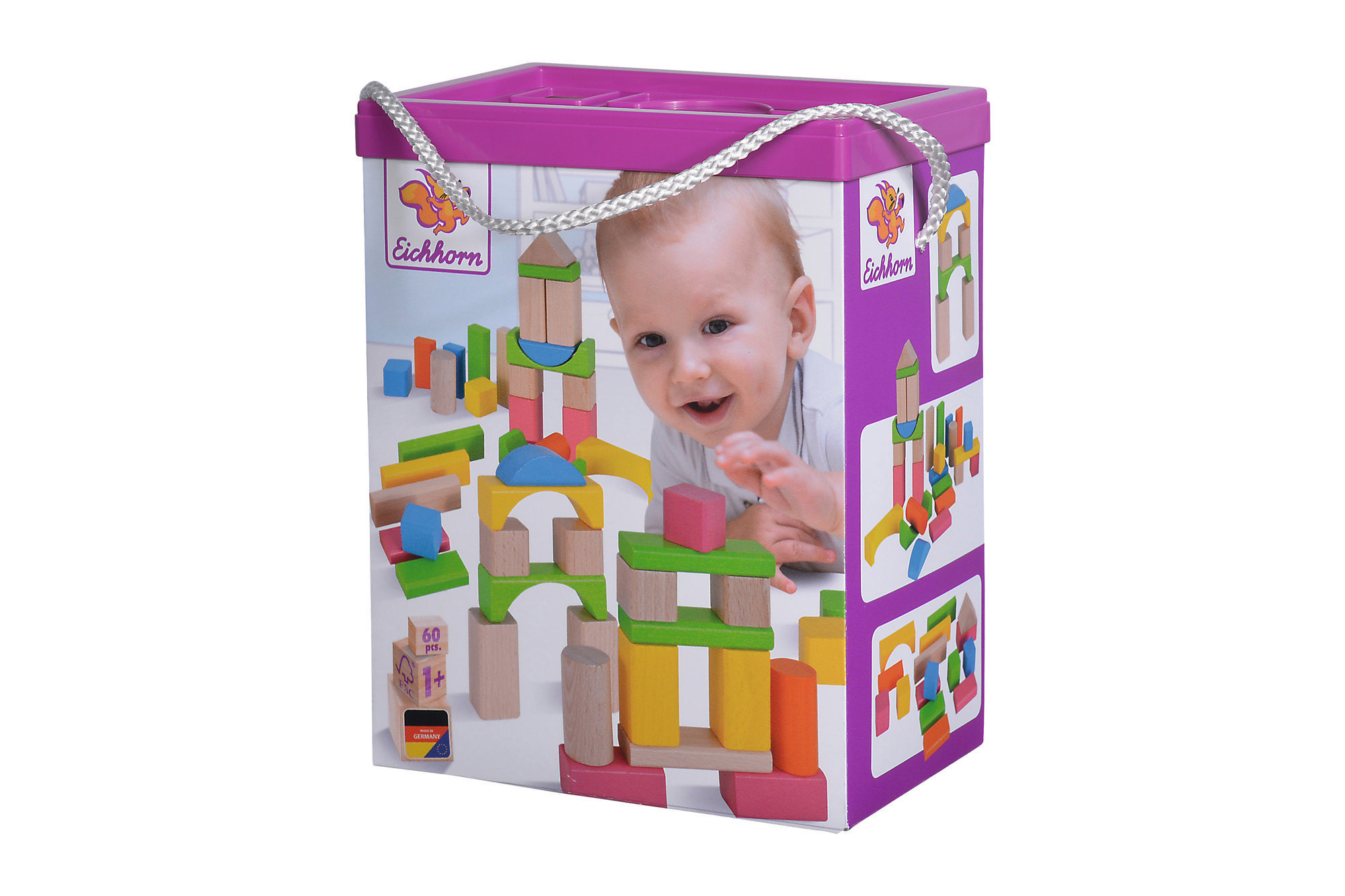 EICHHORN Natur und Bunte Holzbausteine Naturfarben/Mehrfarbig Kinderspielzeug