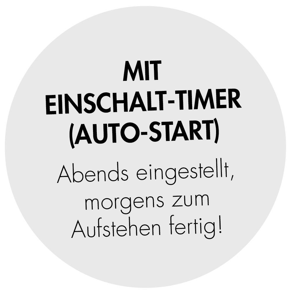 Ein weißer Kreis mit Text über eine Auto-Start-Funktion.