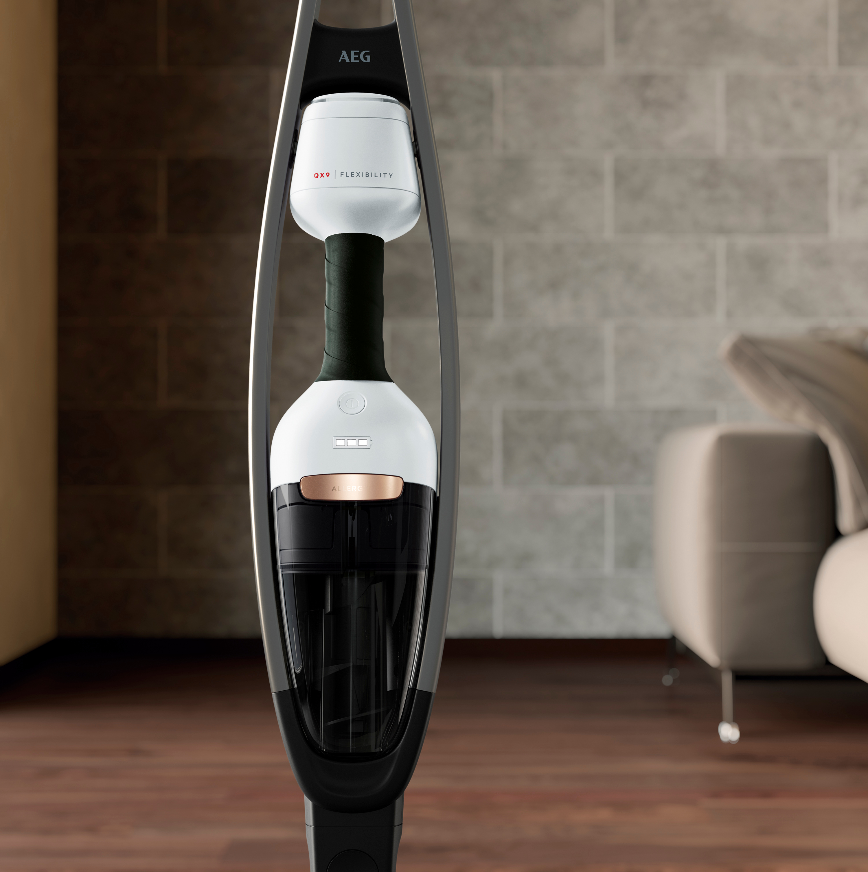 AEG QX9-1-ALRG Staubsauger (300 ml, Akkulaufzeit: 55 min, Satin White)