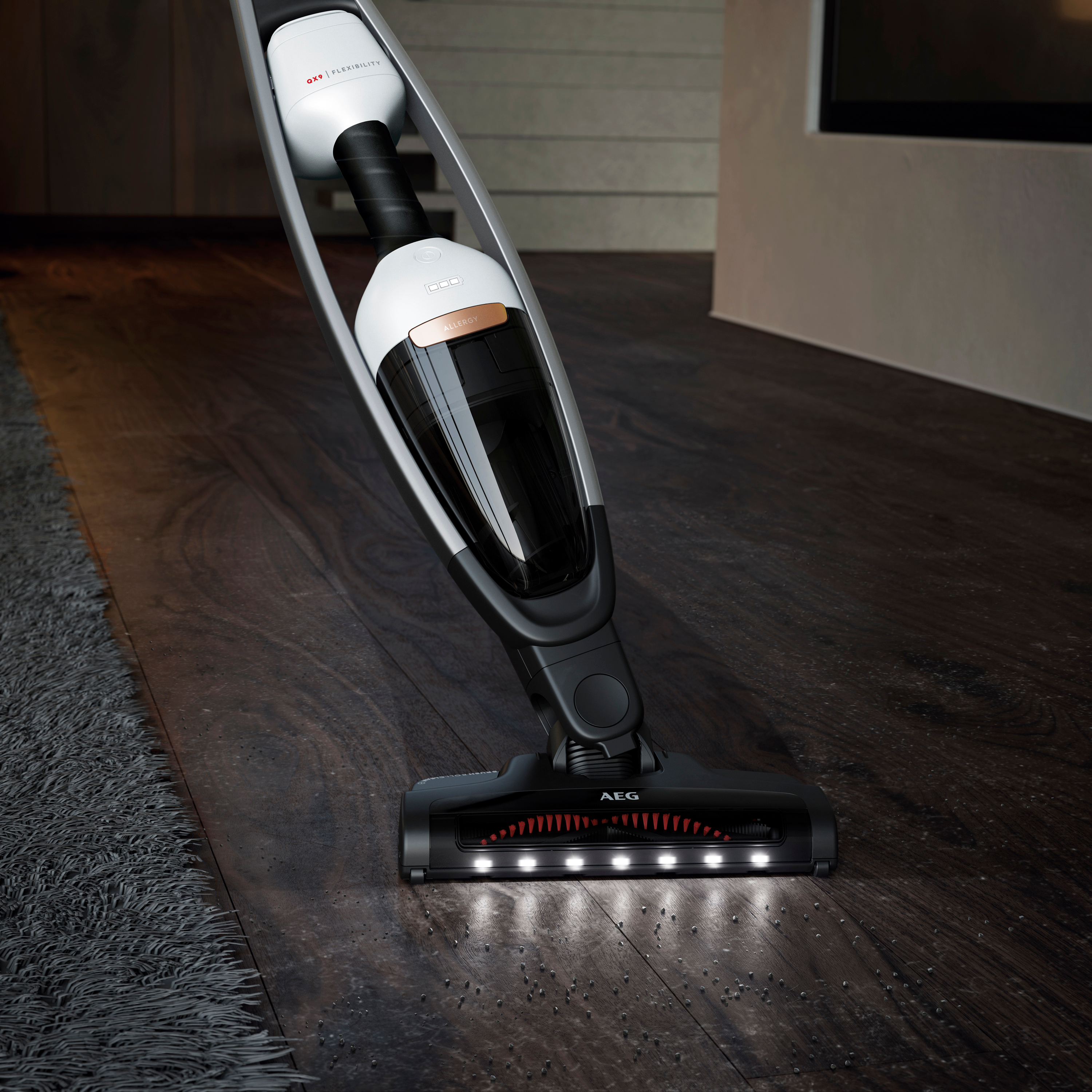 AEG QX9-1-ALRG Staubsauger (300 ml, Akkulaufzeit: 55 min, Satin White)