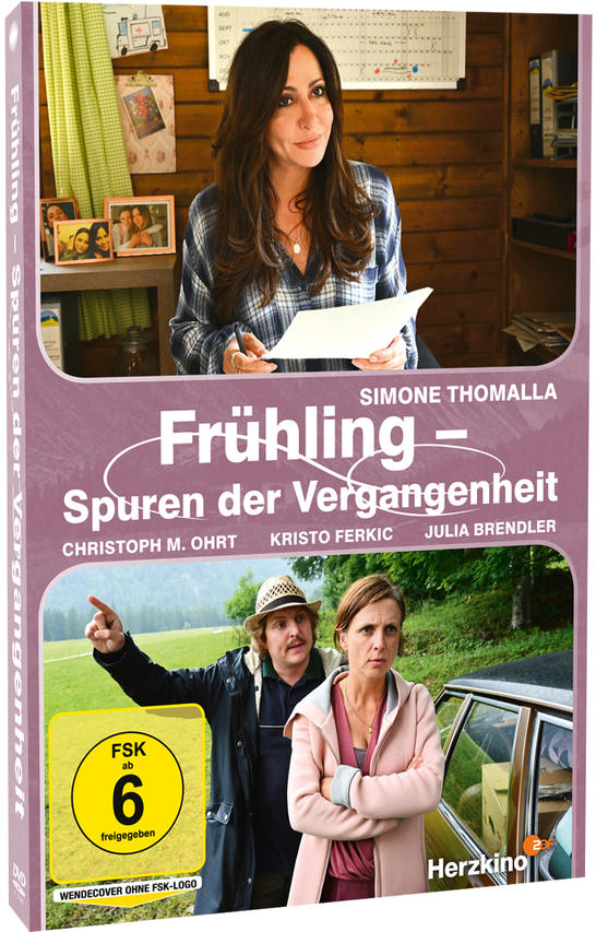 DVD-Cover: Frau hält Papier, zwei Männer schauen. Titel: Frühling Spuren der Vergangenheit, FSK 6.