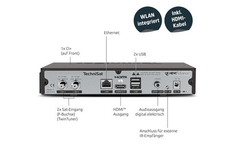 TECHNISAT TECHNIBOX UHD S Receiver (PVR-Funktion, Twin Tuner, DVB
