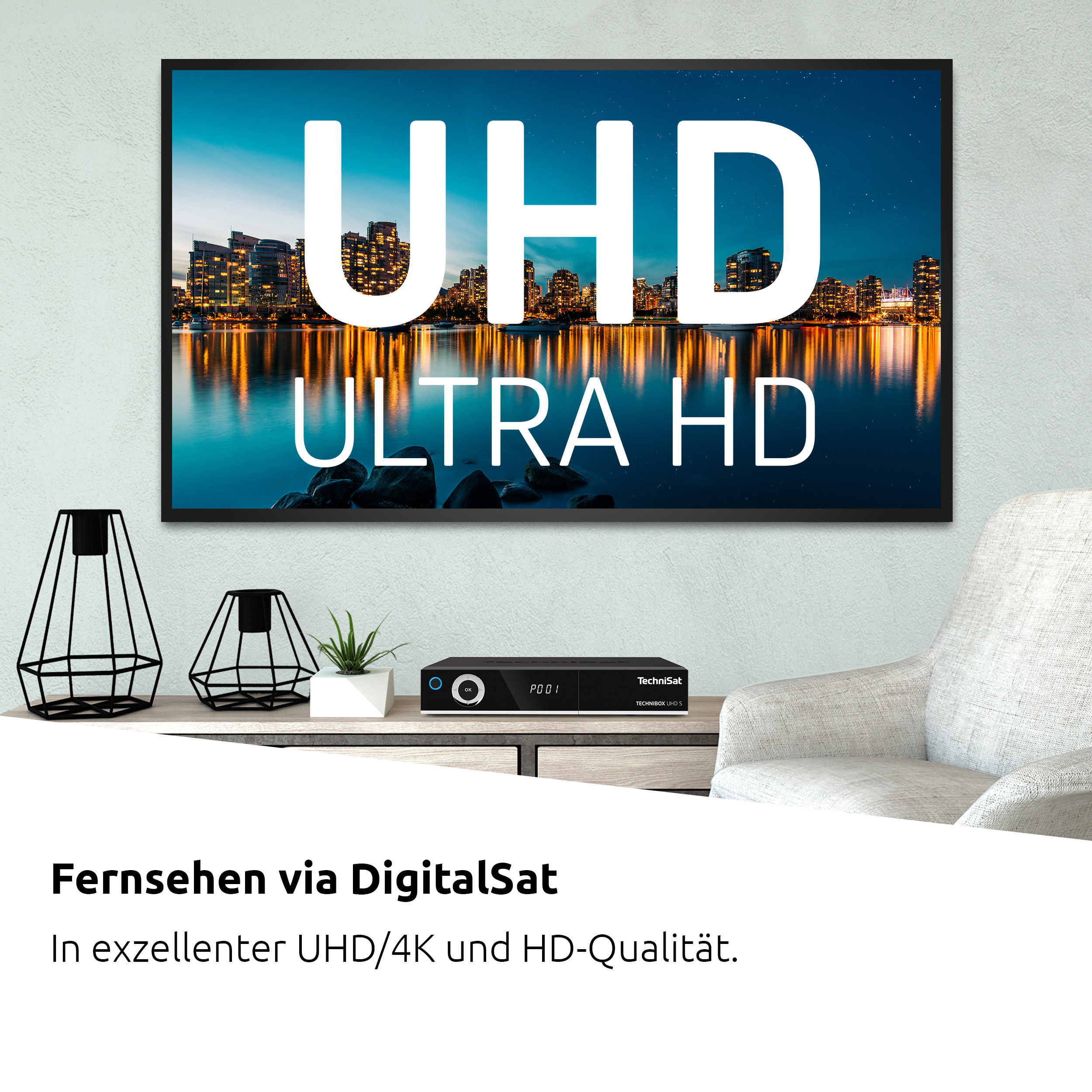 TECHNISAT TECHNIBOX UHD S Receiver DVB-S, Schwarz) Twin (PVR-Funktion, DVB-S2, Tuner