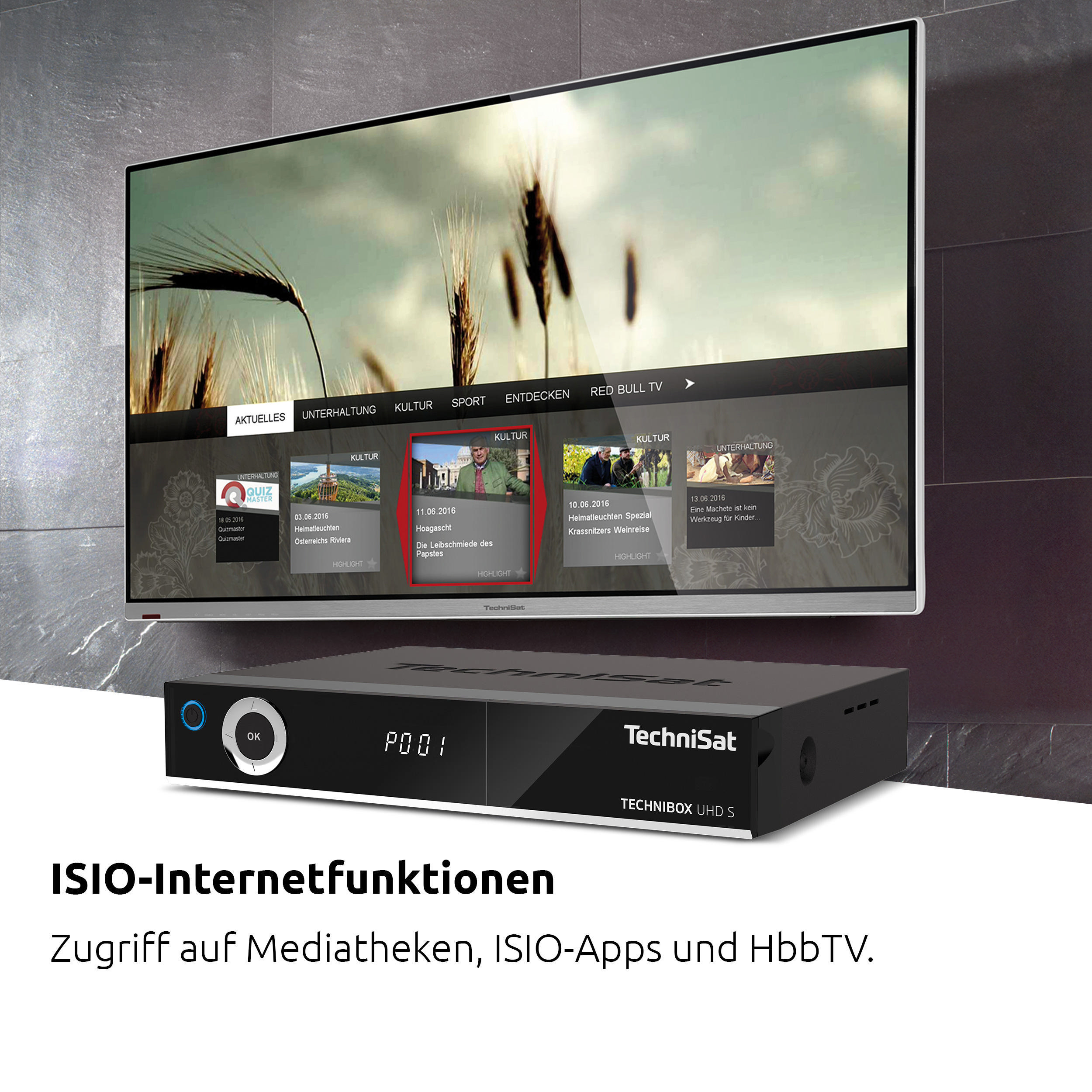 TECHNIBOX S TECHNISAT DVB-S, Twin Tuner, DVB-S2, Schwarz) UHD Receiver (PVR-Funktion,