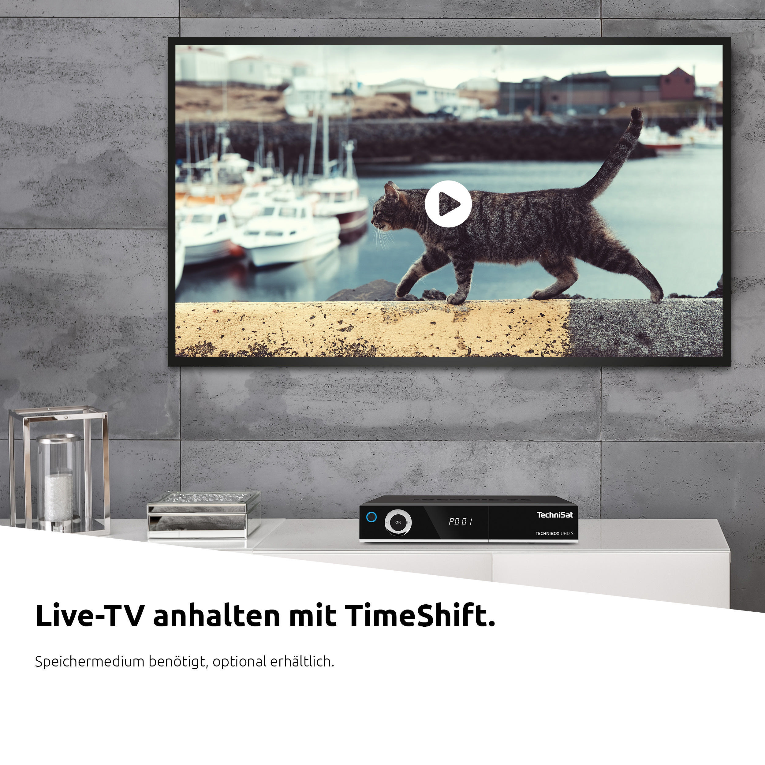 TECHNISAT TECHNIBOX UHD S Receiver DVB-S, Schwarz) Twin (PVR-Funktion, DVB-S2, Tuner