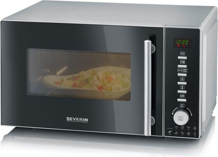SEVERIN Mikrowelle mit Grill- & Heißluftfunktion 3in1 Mikrowelle (800 Watt, , 20 l, Schwarz)