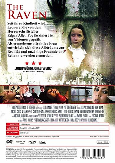 The Raven DVD-Hülle. Eine Frau hält ein Tablett.