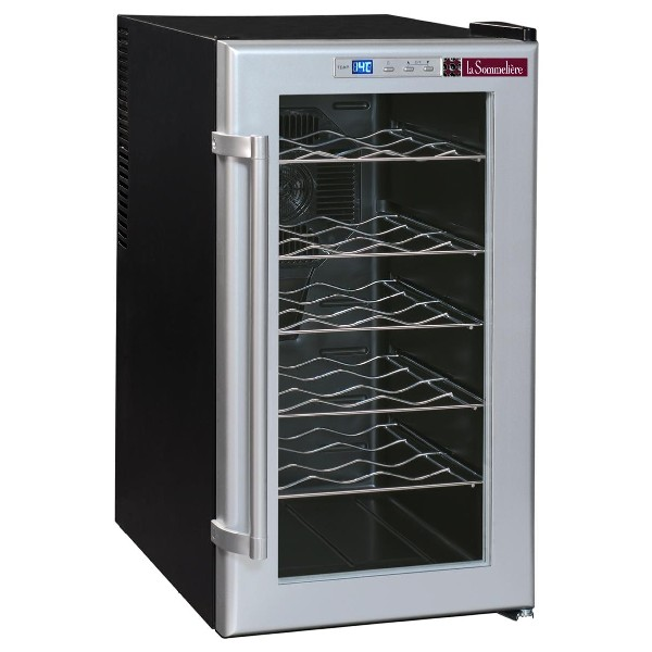 Vinoteca - Sommelière LSC18, 18 botellas, Frío ventilado, Clase B, 38 dB, 12º/18º, Inox