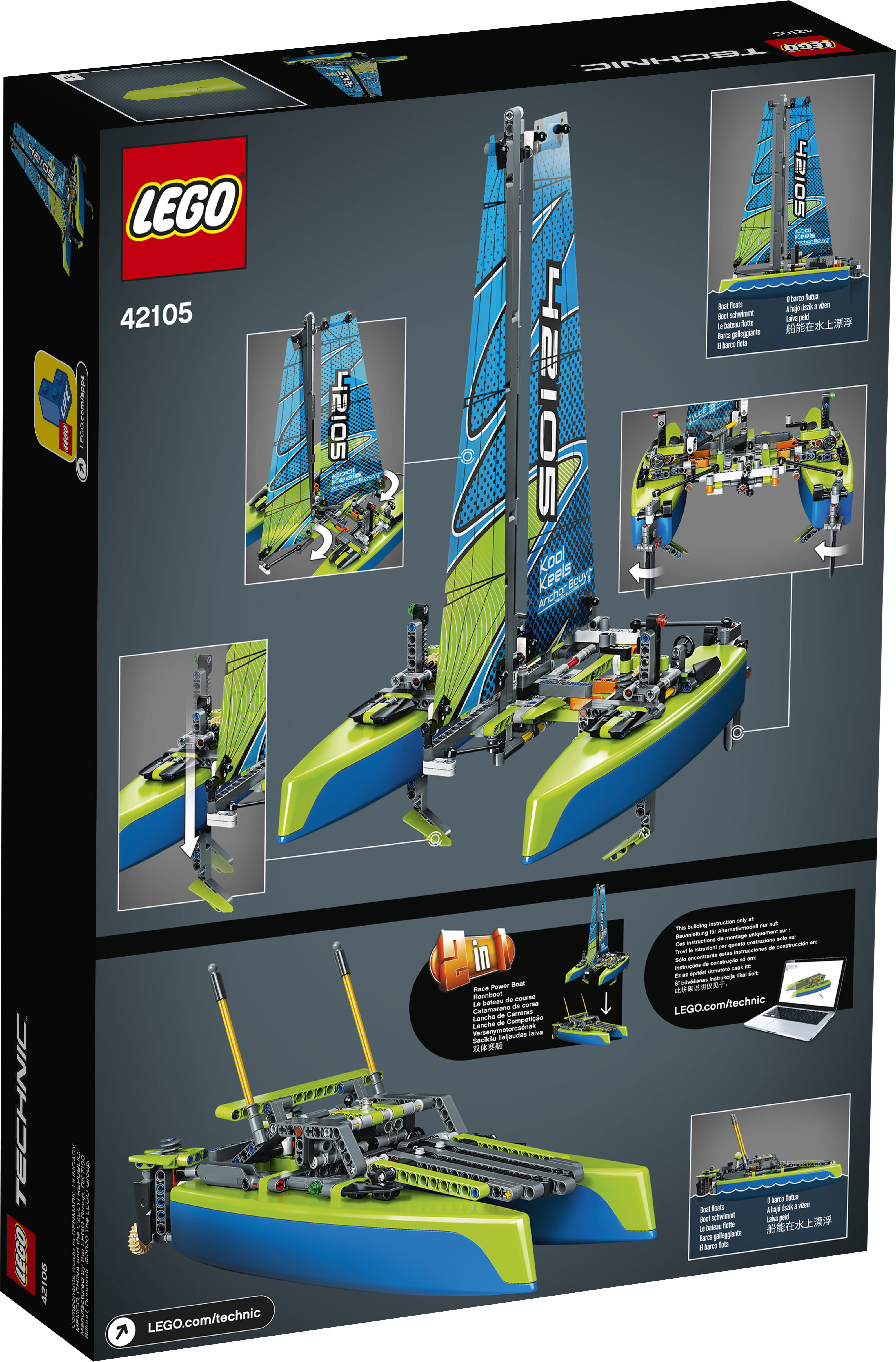 LEGO 42105 Katamaran Spielzeugboot, Mehrfarbig