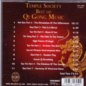 Die Rückseite einer CD-Hülle mit Musiktiteln und einer goldenen Drachenillustration.