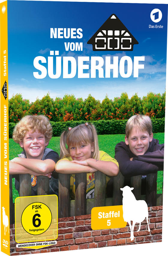 DVD-Hülle der deutschen TV-Show 'Neues vom Süderhof' mit drei lächelnden Kindern.
